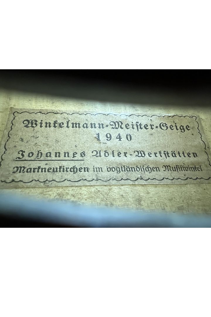 Winkelmann Meistergeige - Johannes Adler Werkstätten - Markneukirchen Anno 1940 - G-598